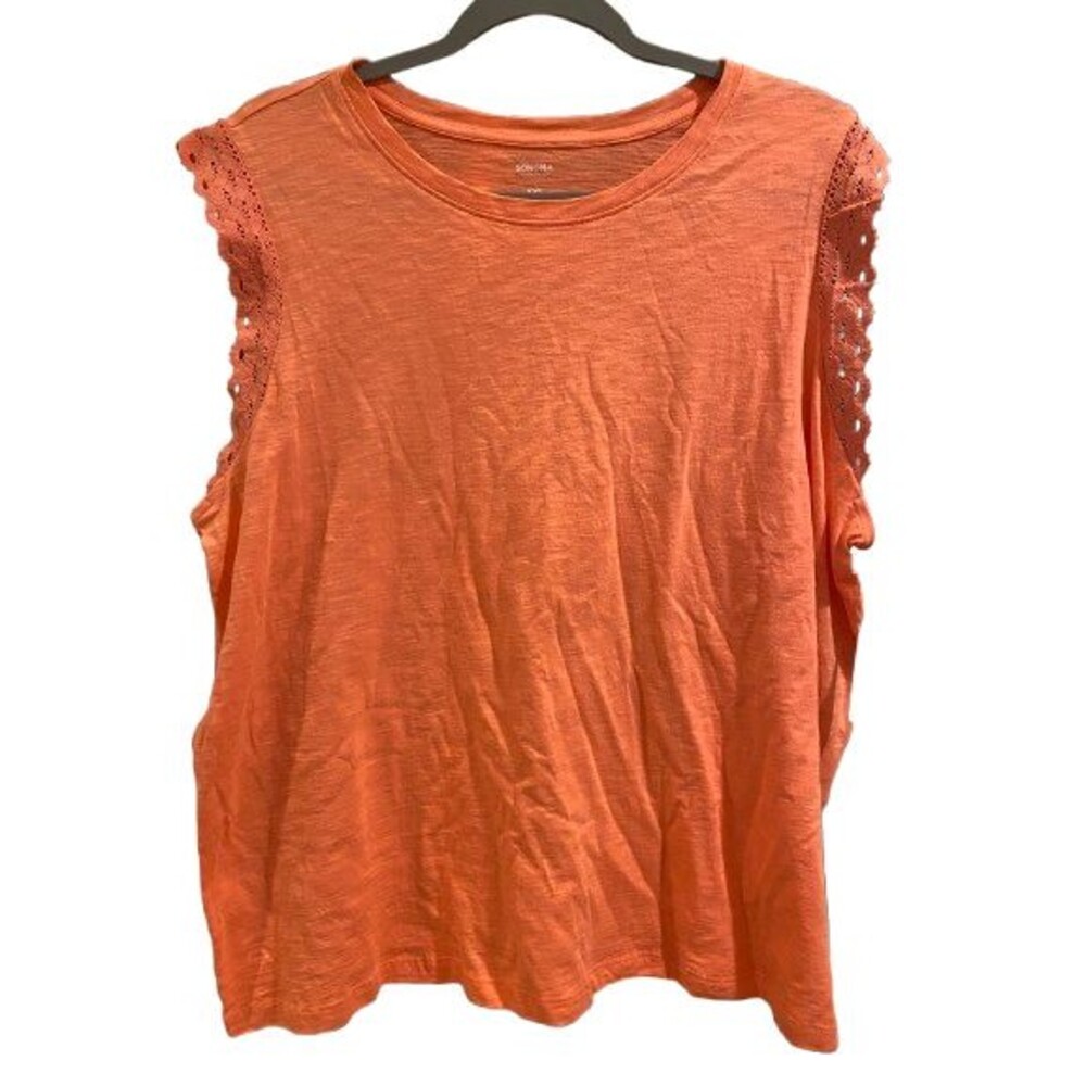 Women's XXL Top T-shirt Sonoma Crewneck Sleeveless Orange NWT